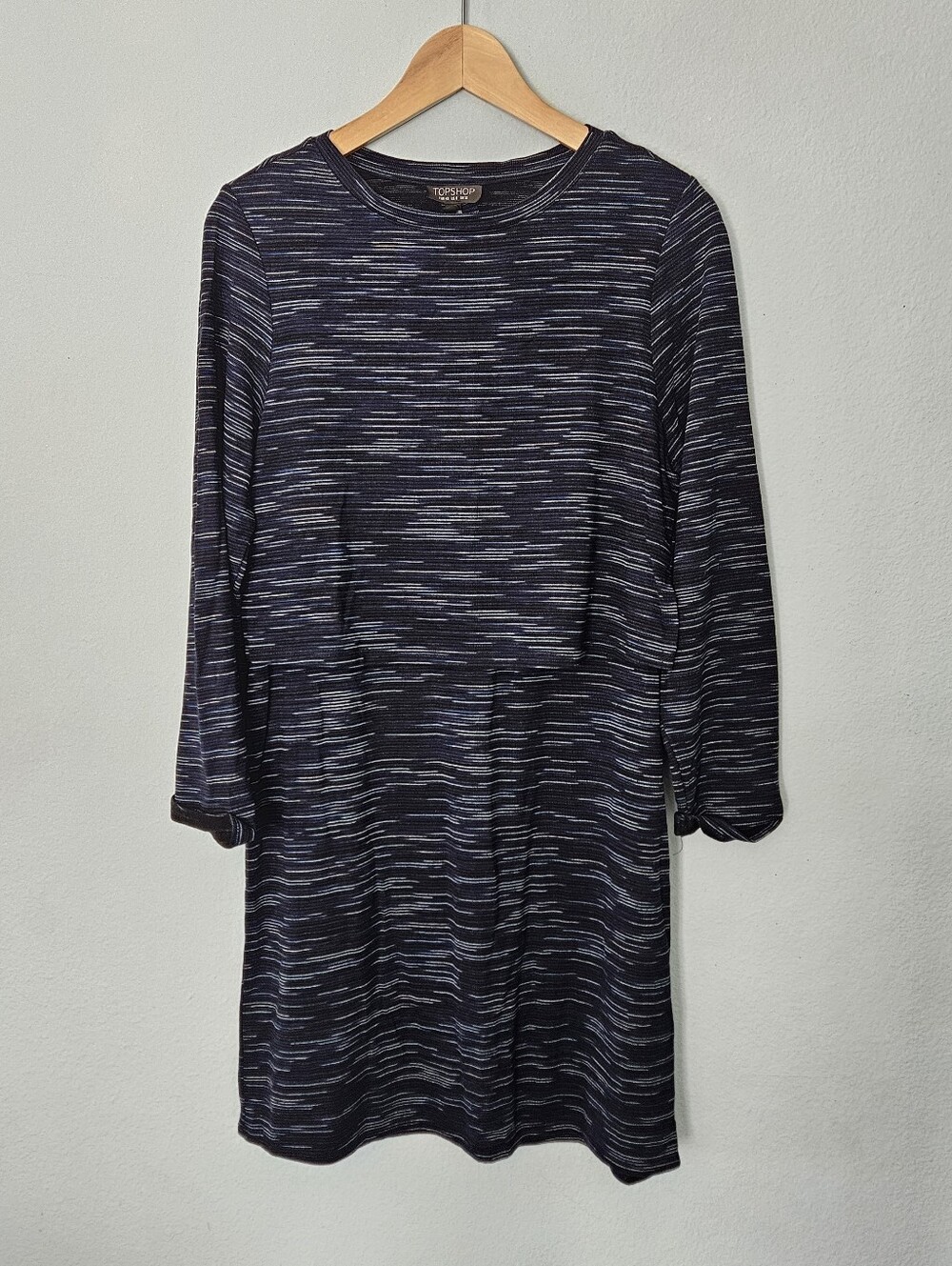Topshop Navy Faux 2 Piece Open Back Mini Dress 8